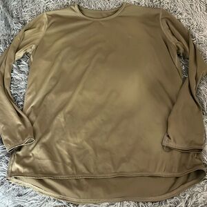Army brown service inspo long sleeve top XL tech stretch Milliken Military 🪖